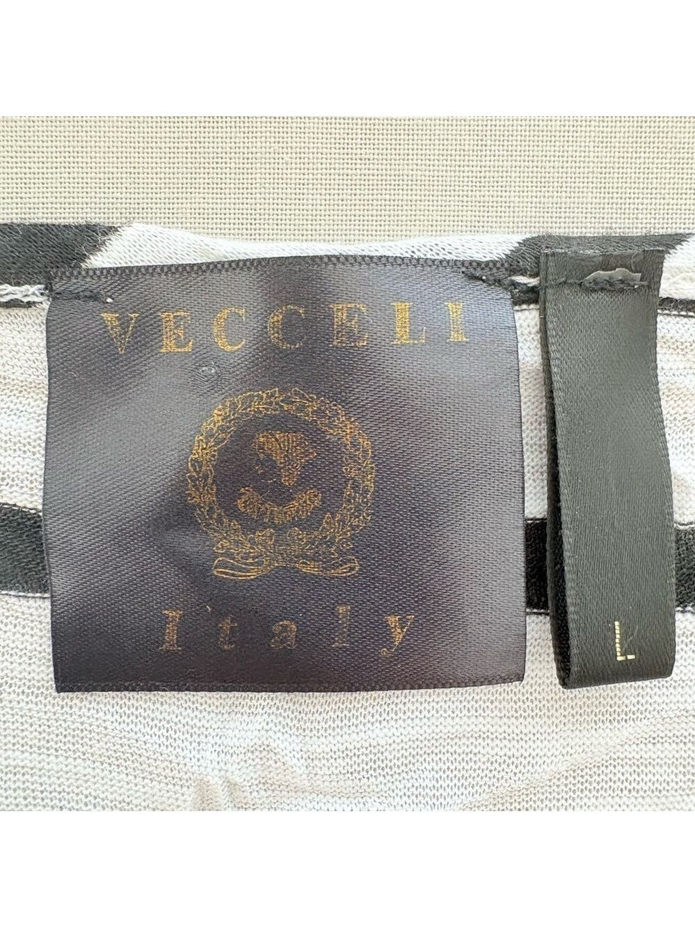 Vecceli Italy Lagenlook Asymmetrical Hem Stripe Tunic Top Fairy Grunge L - Picture 10 of 10